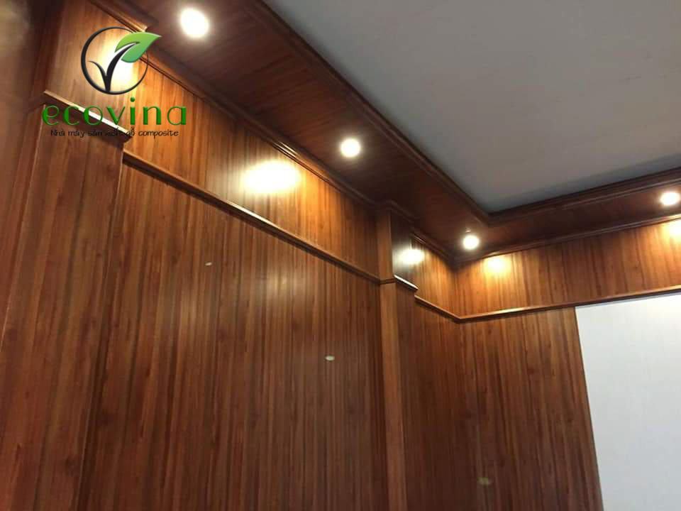 Ốp trần tường gỗ nhựa composite phủ nano do Ecovina sản xuất mới nhất 2020