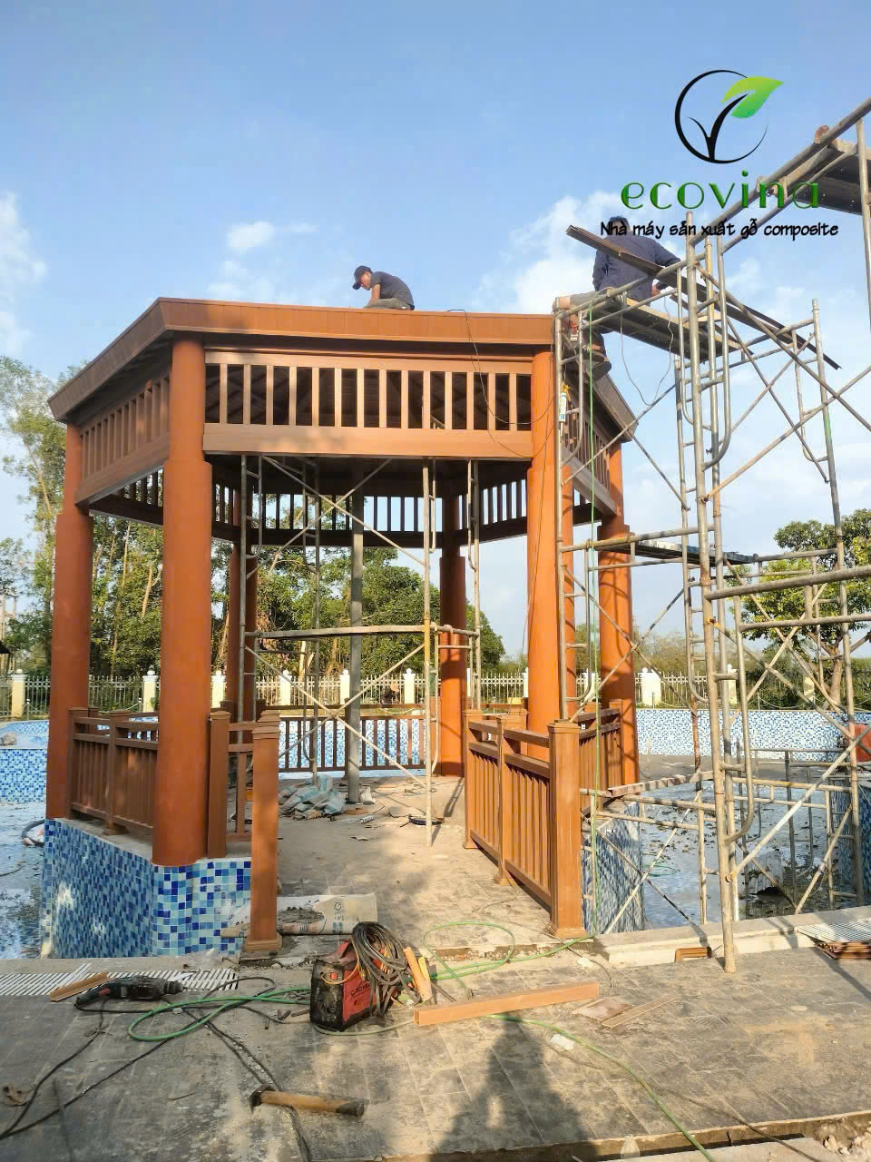 Nhà Homestay sử dụng gỗ nhựa composite, gỗ nhựa Asa nhà máy Ecovina sản xuất