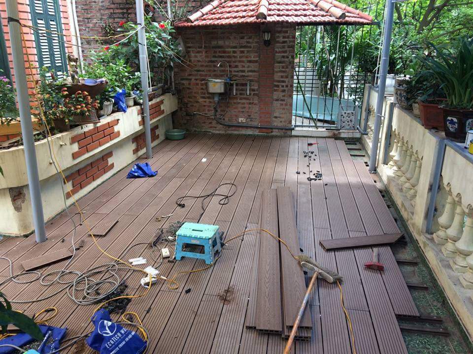 Thi công sàn gỗ nhựa composite